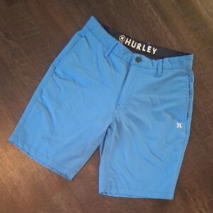 Hurley Men's Vibrant Blue Flat-Front Casual Shorts